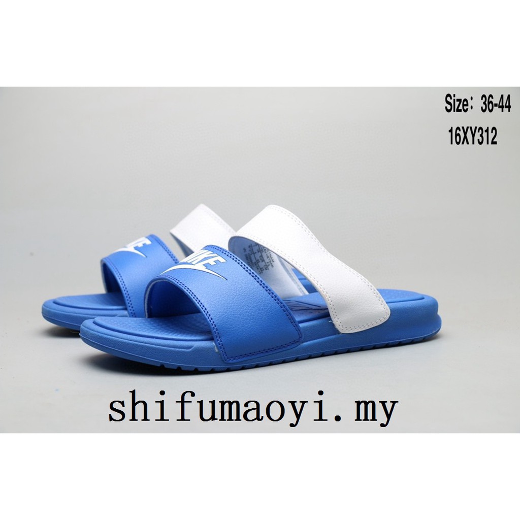 nike slippers blue colour