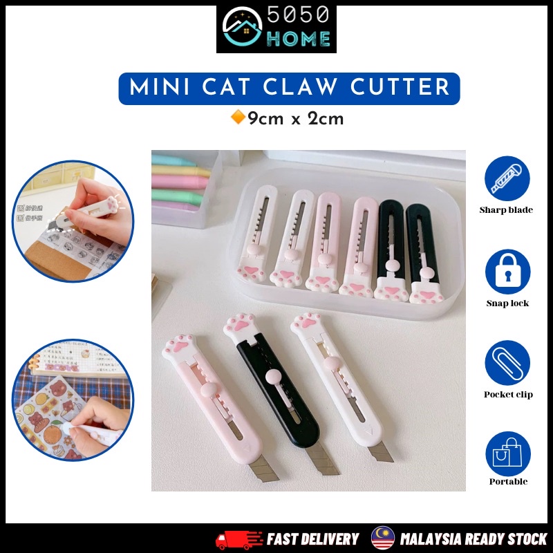 5050HOME Mini Cat Claw Cutter Art Knife Parcel Cutter School Stationery Unbox Tool Pisau Kecil Comel