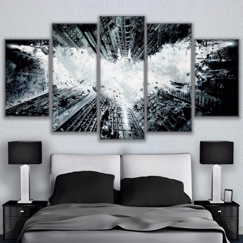 Modern Home Decor Canvas Print Poster Framework Painting 5 Panel Batman  Abstract Wall Art For Living Room Modular | Shopee Malaysia