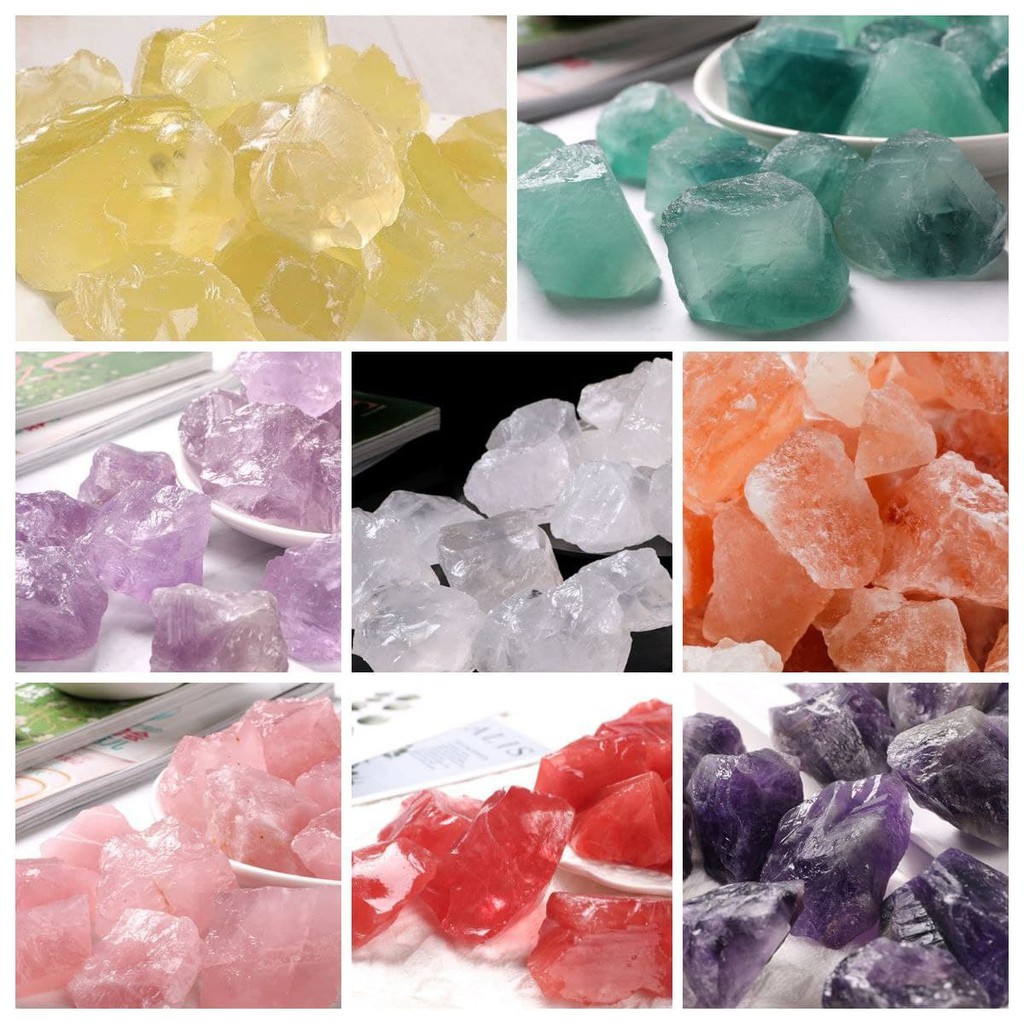 100g Natural Crystal Stone Rock Mineral Specimen Healing Collectible 天然水晶原石