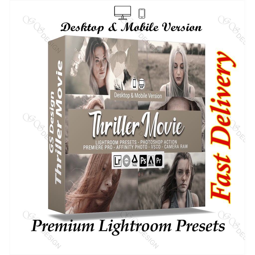 20 Thriller Movie Premium Lightroom Presets Work in Android & IOS, Desktop WINS & MAC, PS, Premiere Pro & Camera Raw