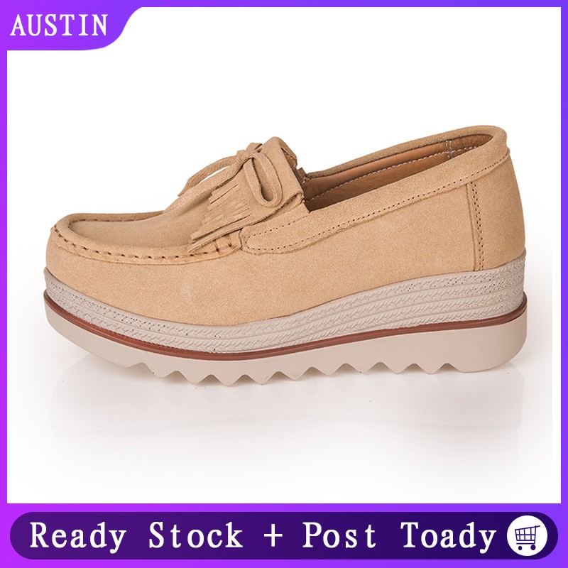 Plus Size Shoes Ladies Classic Platform Sneakers Women Casual Shoes Comfort Wedges Breathable Women Suede Shoes Shopee Malaysia