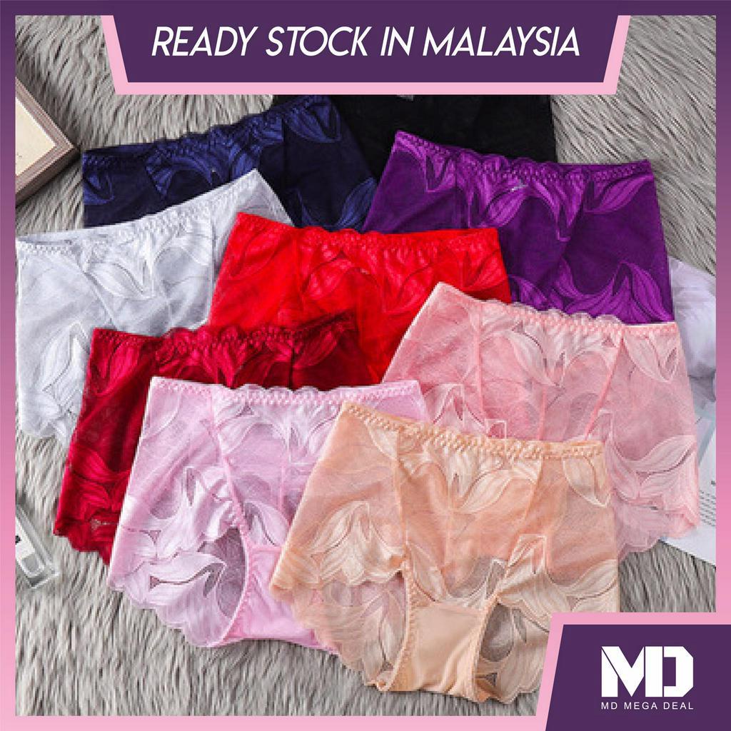 《Mega Deal》Sexy Lace Panties Underwear Women Mid Waist Brief Seamless Transparent Intimates Lingerie Plus Size Panties