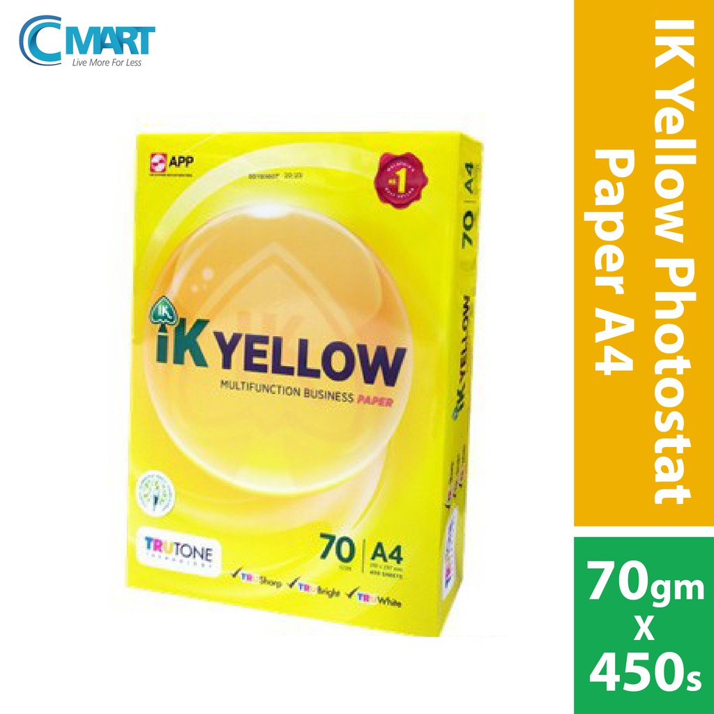 IK Yellow Photostat Paper A4 450's x 70GM | Shopee Malaysia