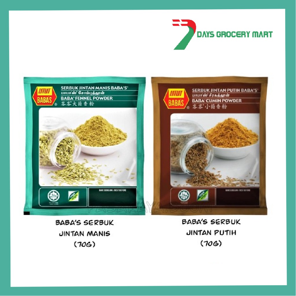 7DAYS BABA'S Serbuk Jintan Putih Jintan Manis Cumin Powder