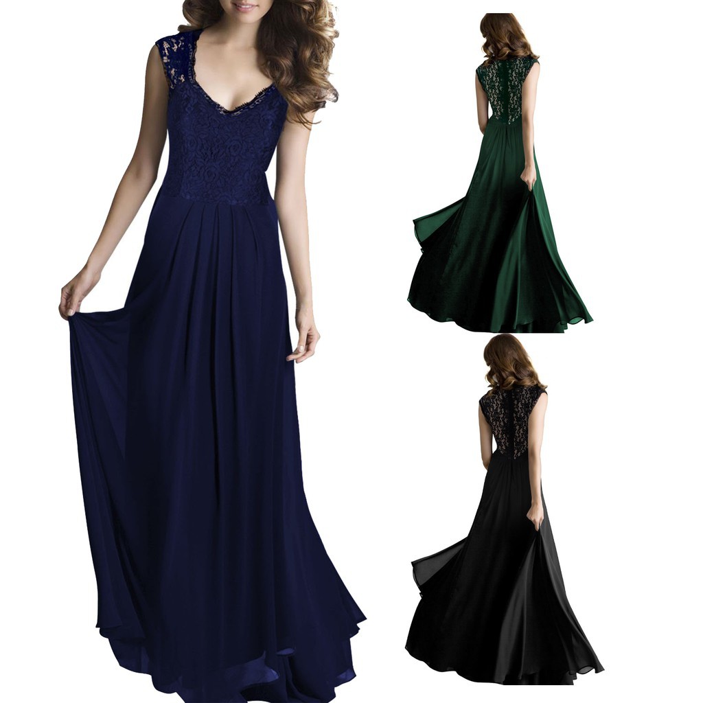 Ready Stock Wedding Dresses Plus Size Women Lace Maxi Formal Party