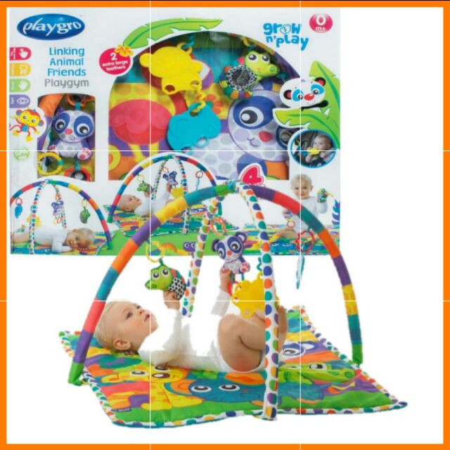 playgro linking animal friends play gym