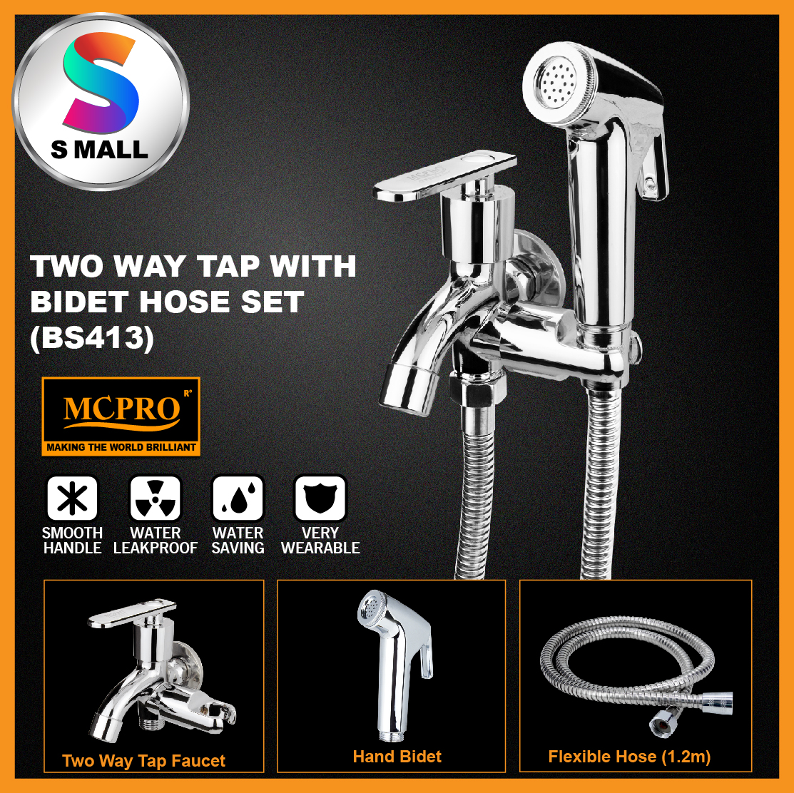 MCPRO Wall Bathroom Faucet TWO WAY TAP bidet spray holder with HAND