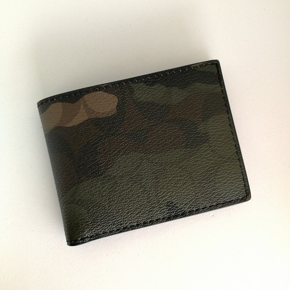 camo coach wallet