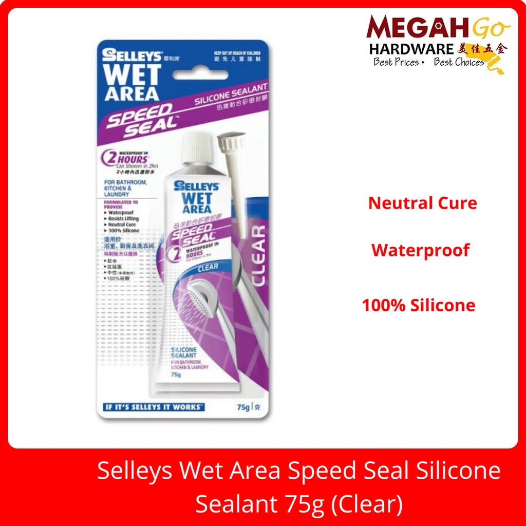Selleys Wet Area Speed Seal Silicone Sealant 75G (Clear) Shopee Malaysia