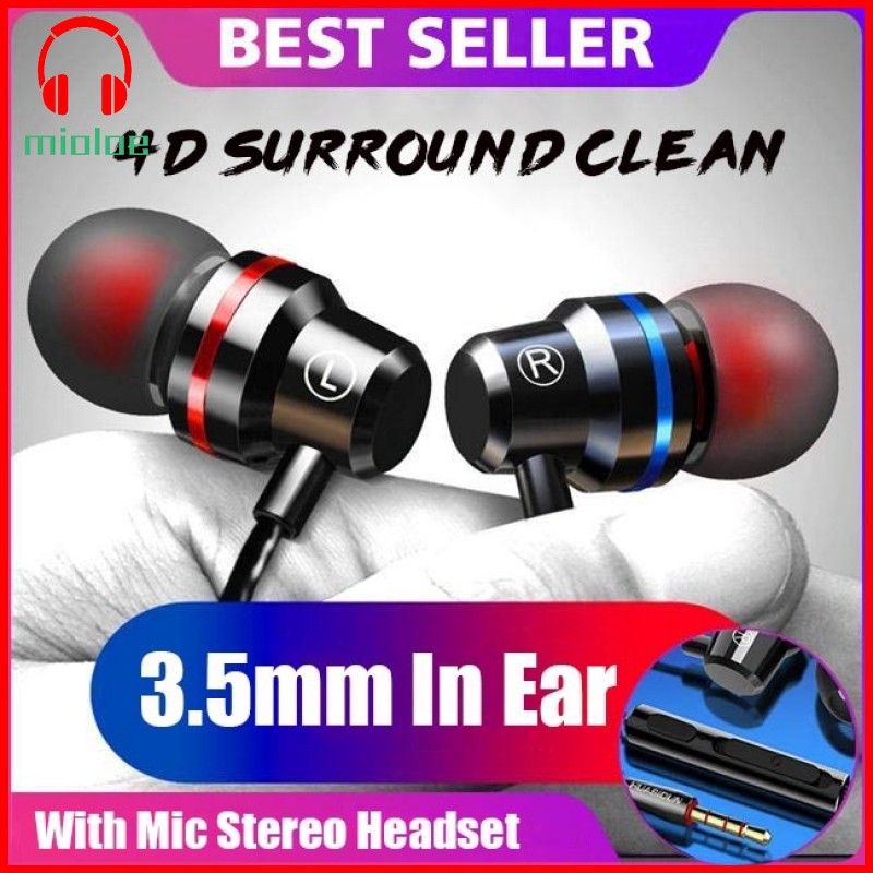 Hifi In Ear Earphones Super Bass Headset Earphone Stereo 3 5 Wired