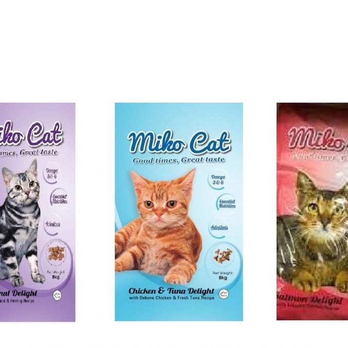 *WRAPPED IN A BOX* MIKO CAT FOOD CHICKEN / SEAFOOD / SALMON 8KG