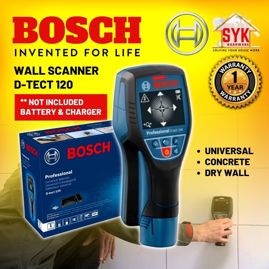 SYK BOSCH DTect 120 Professional Universal Detector Wall Scanner Metal