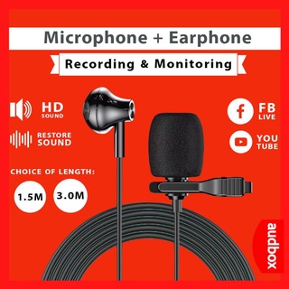 𝗟𝗔𝗩𝗔𝗟𝗜𝗘𝗥 𝗠𝗜𝗡𝗜 𝗠𝗜𝗖𝗥𝗢𝗣𝗛𝗢𝗡𝗘 Lapel Condenser Omnidirectional Mic Recording 3.5mm Phone Earphone Live Clip On