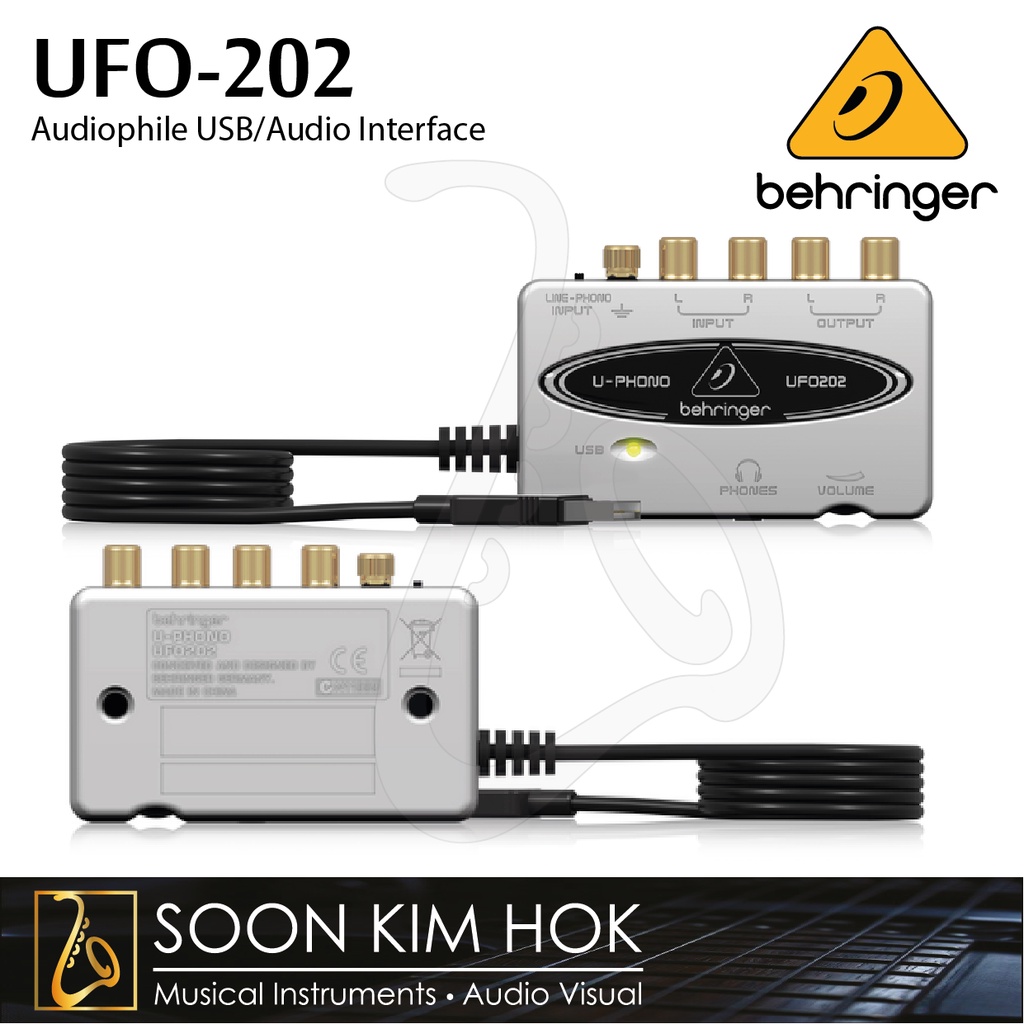 BEHRINGER UFO-202 Audiophile USB/Audio Interface With Built-in Phono ...