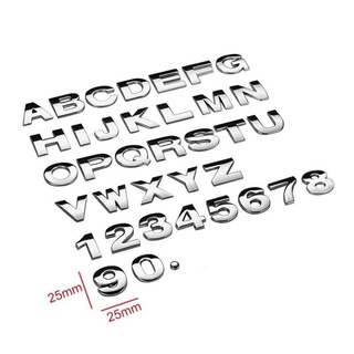1PC Car Sticker creative 3D Letters A-Z/0-9 emblem DIY Car styling metal sticker