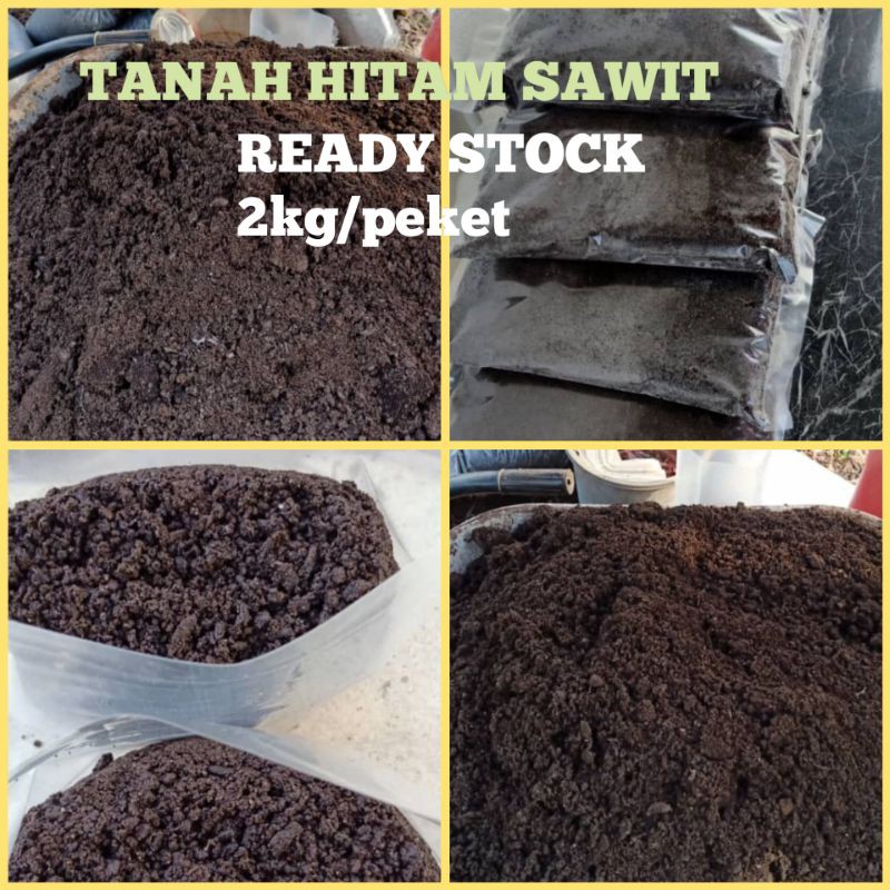 Tanah Hitam Sawit 2kg Per Pack Tanah Original Tiada Campuran Tanah Hitam Untuk Pokok Sayuran Buah Dan Bunga Shopee Malaysia
