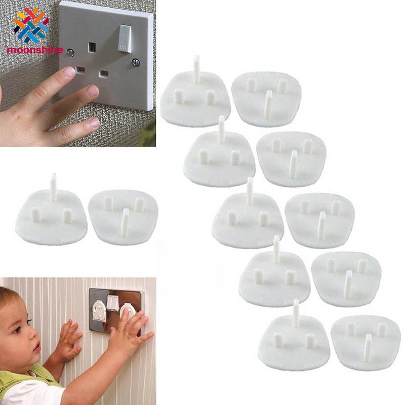 Baby Proofing 12/24/48x Plug Socket Covers Plastic Baby Kid Safe Protector for UK 3Pin Sockets Baby