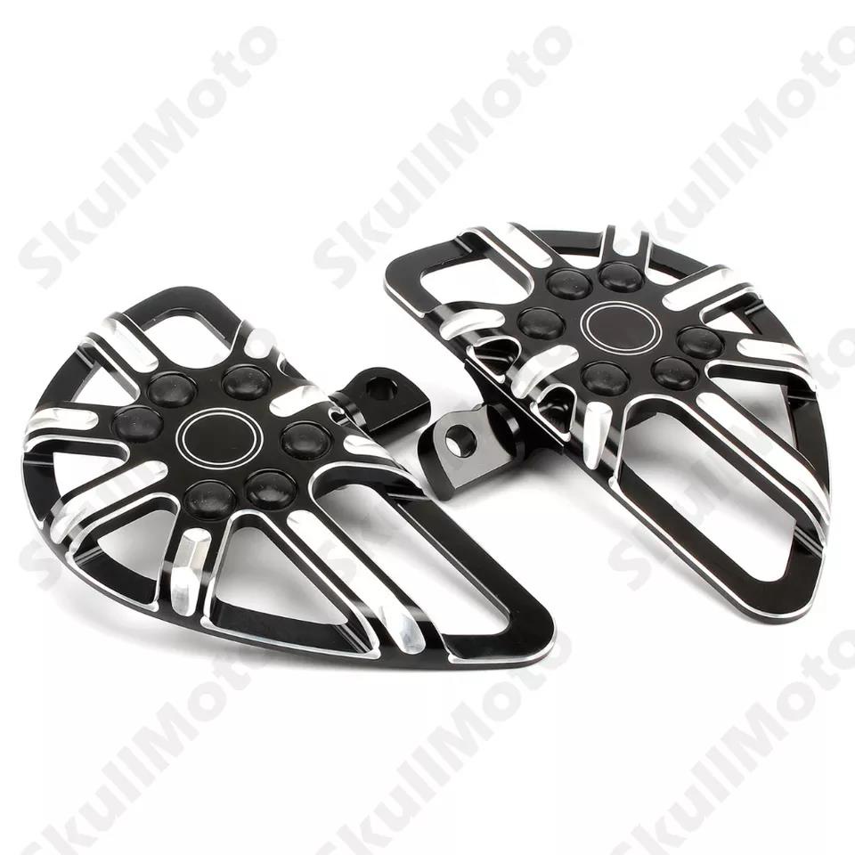 Black Motorcycle Foot Pegs Male Mount Floorboard Footrest Pedals For