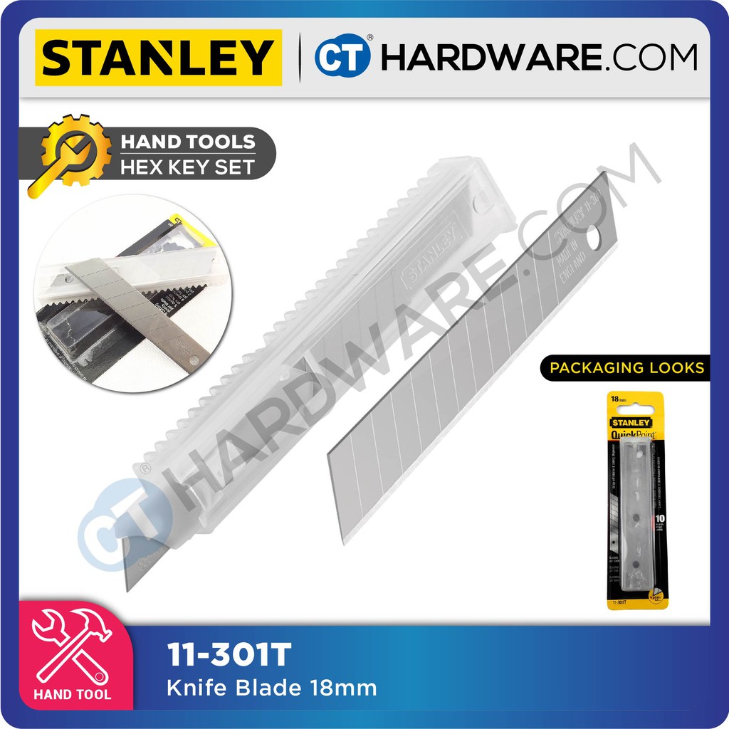 STANLEY 11301T QUICKPOINT CUTTER / KNIFE BLADE 18MM (10 PCS) [ 11301T