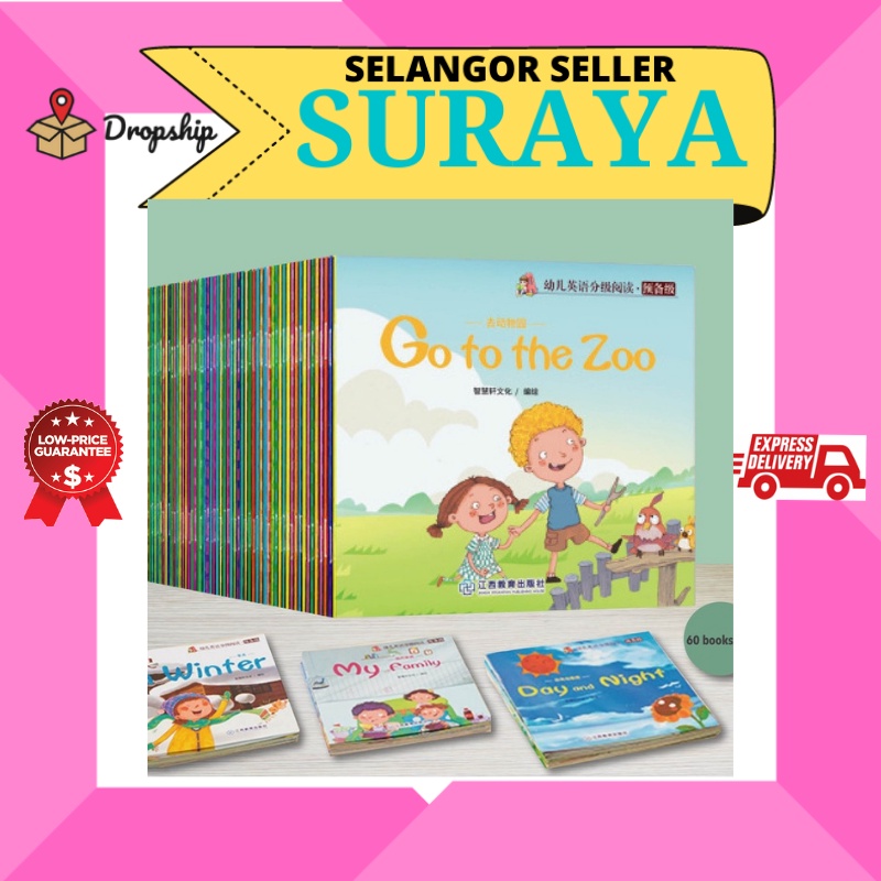 READY STOCK 60 Books Set English Story Book for Kids Learning Buku ...