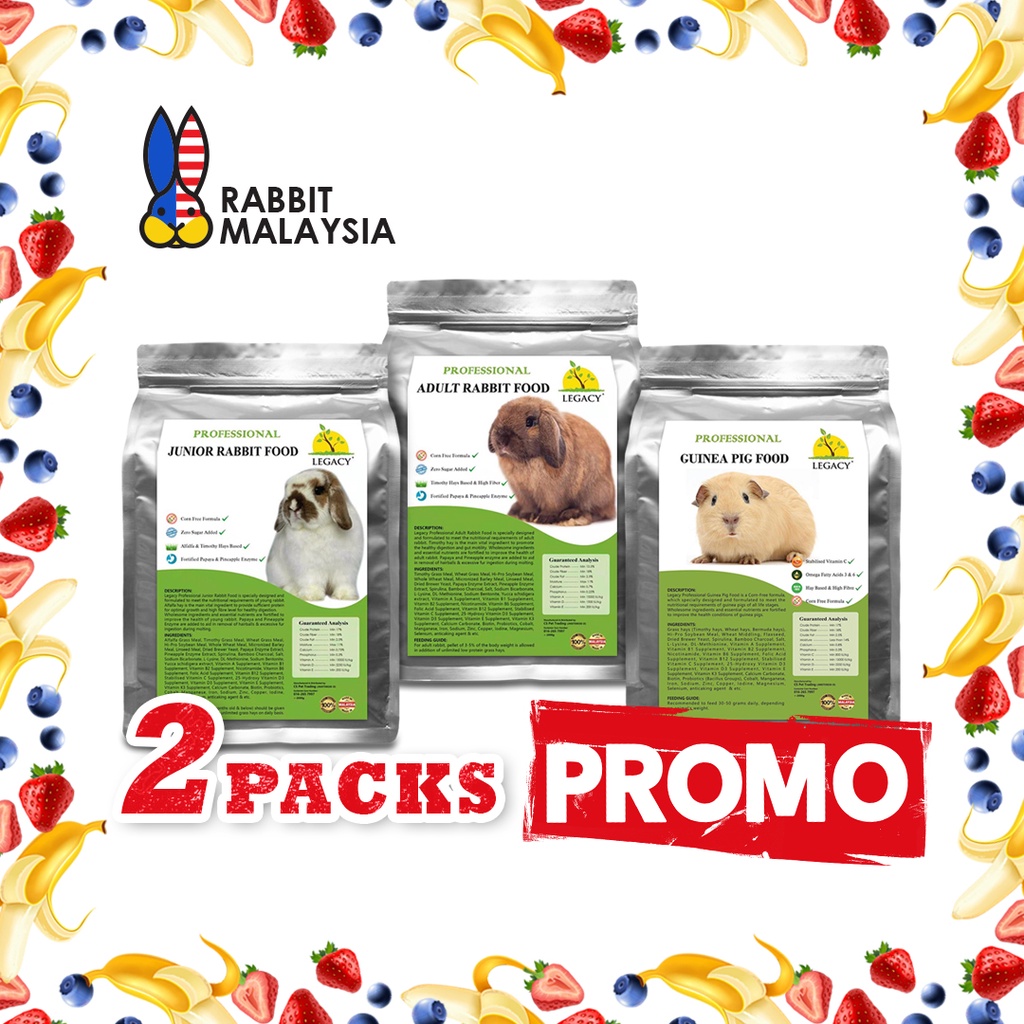 Buy Legacy Professional Adult Junior Rabbit Guinea Pig Food Pellets 2kg Makanan Arnab Dedak Arnab 成兔幼兔饲料 Seetracker Malaysia