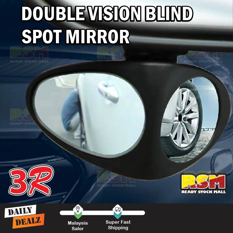 ORIGINAL 3R-046 Double Vision Car Blind Spot Mirror Rearview Convex ...