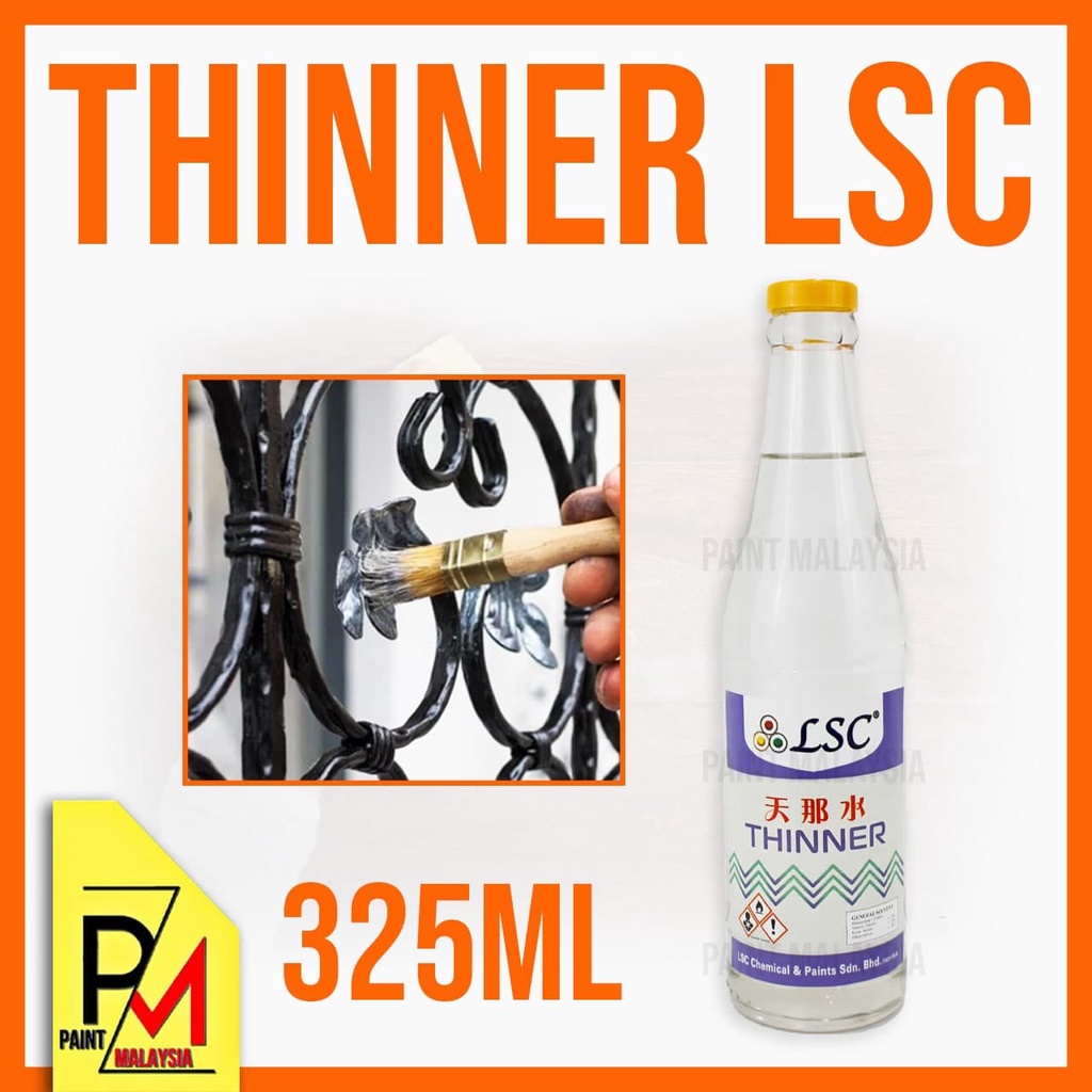 THINNER LSC Small Paint Thinner Solvent Thinner Paint Remover Minyak Tina Cap LSC 325ML Shopee