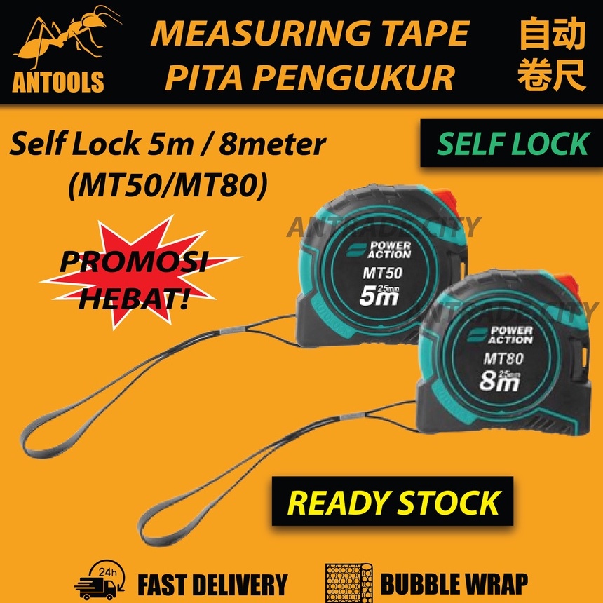 AUTO-LOCK Measuring Tape / Pita Pengukur / Tali Tape / Pita Pengukur / 自动卷尺 MT50 & MT80