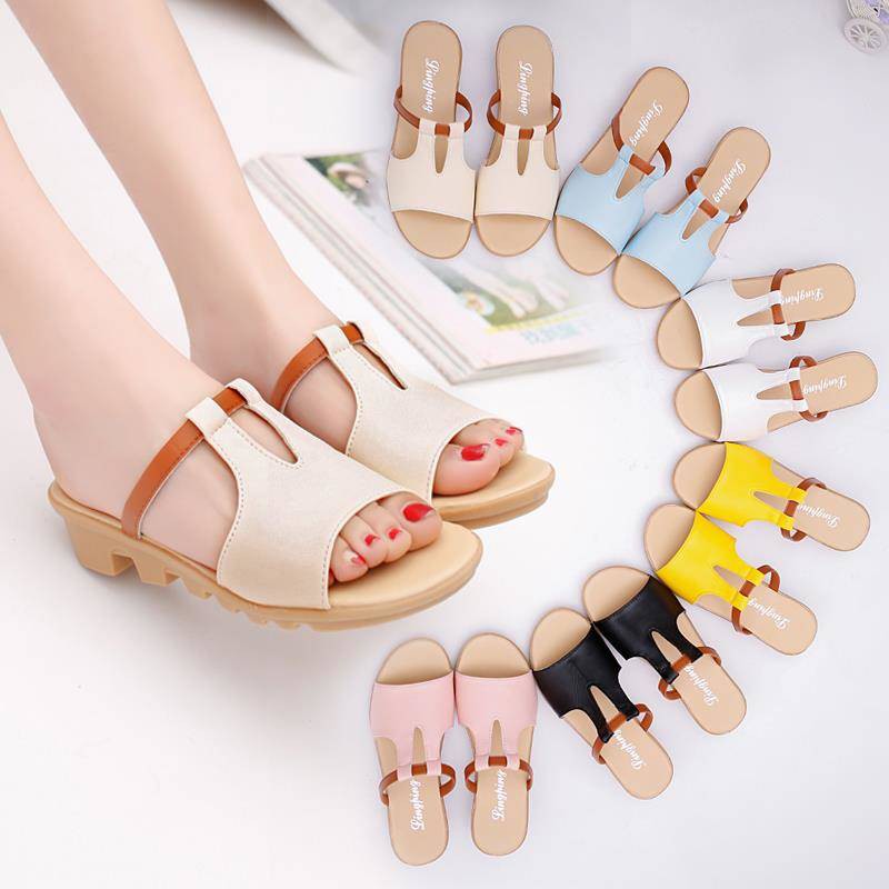[New products in stock] Women's shoes, flip-flops, sandals and slippers, women's flat-bottom non-slip student shoes, Korean version of fashionable wedge heels and outer wear soft-soled shoes [Fashion 