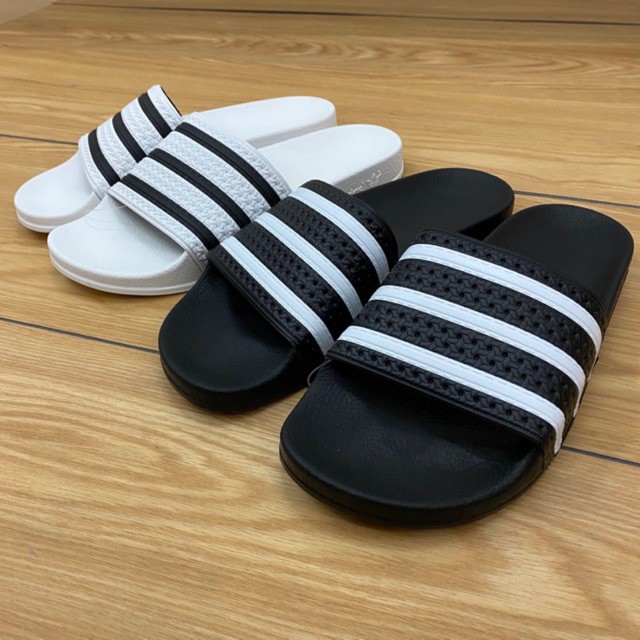 New】 100% AUTHENTIC Made in ITALY adidas adilette 280647 black & white slide Shopee