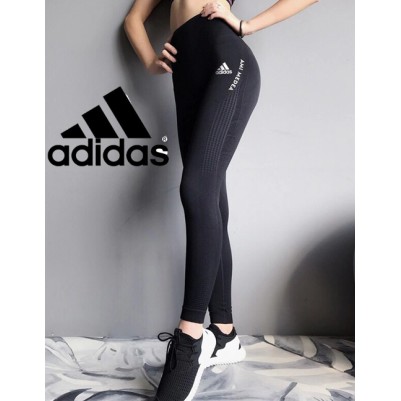 ADIDAS quick-drying sports pants women's trousers high waist was thin yoga  clothes letter pants stretch tights running f | Shopee Malaysia