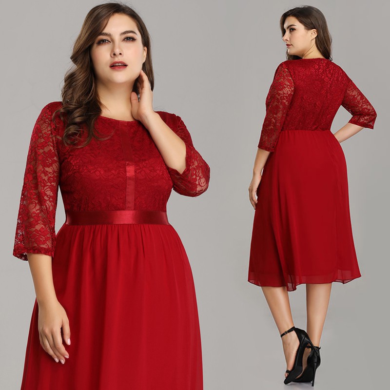 plus size red dress casual