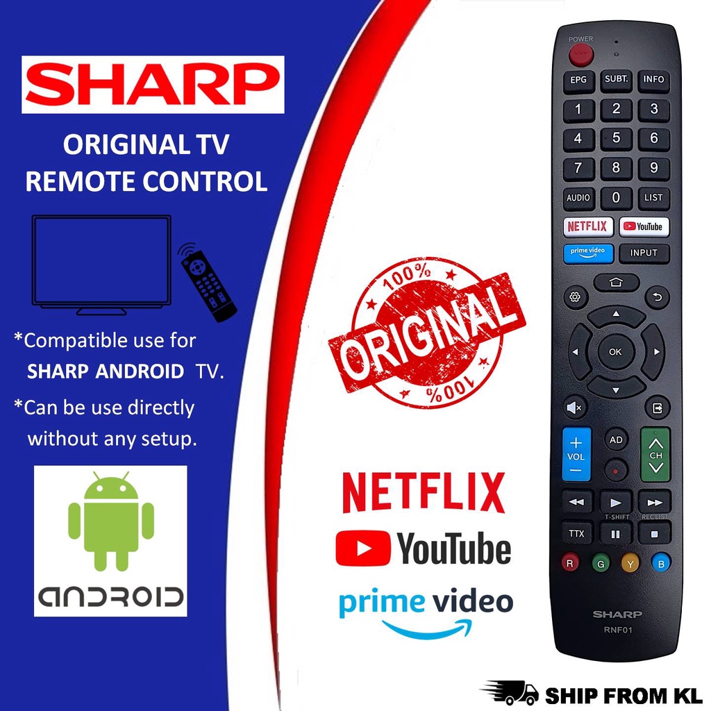 ***ORIGINAL*** SHARP Aquos Android Smart TV Netflix Youtube Prime Video ...