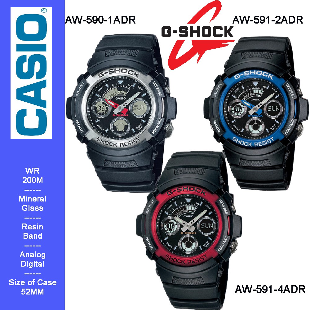 Gshock Casio Analog Digital Sport Men S Watch Aw 590 Aw 591 Series Shopee Malaysia