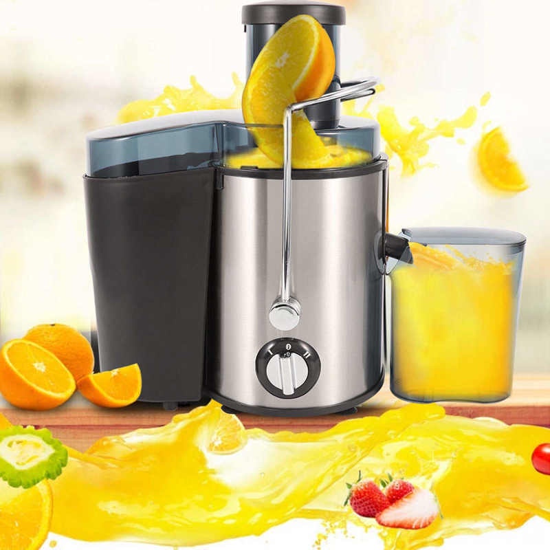 Stainless Steel Juicer Blender 400W 2 Gear Whole Fruit Vegetable Centrifugal Juice Extractor Automatic Pulp Mixer Machine