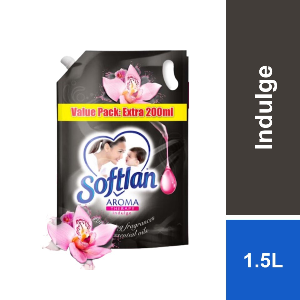 Softlan Aroma Therapy Indulge (Black) Fabric Softener Refill 1.3L