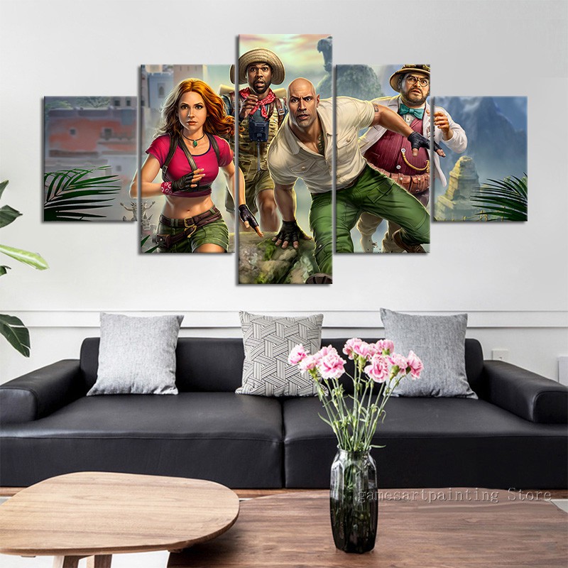 5 Piece Jumanji Video Game Poster Hdprint Canvas Art Wall Picture For Living Room Decor Fashion Wall Sticker Nice Gifts Shopee Malaysia