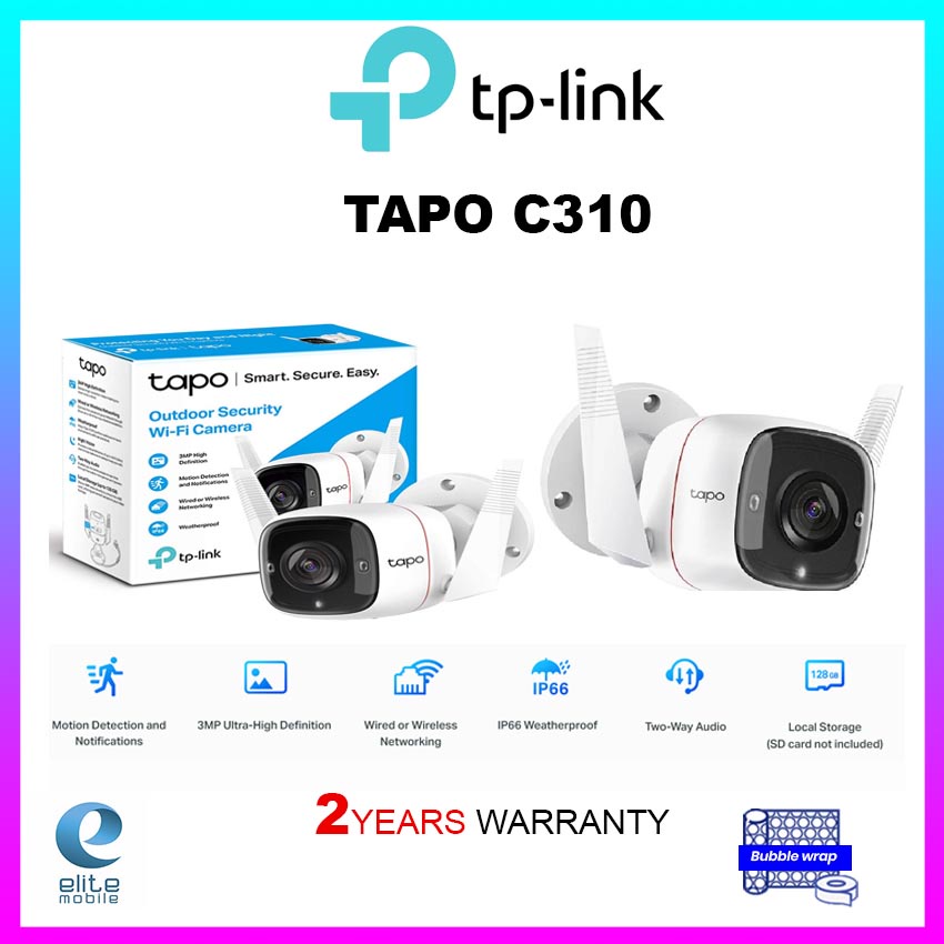 TPLink TAPO C310 Outdoor Security WiFi Camera, Wired or Wireless