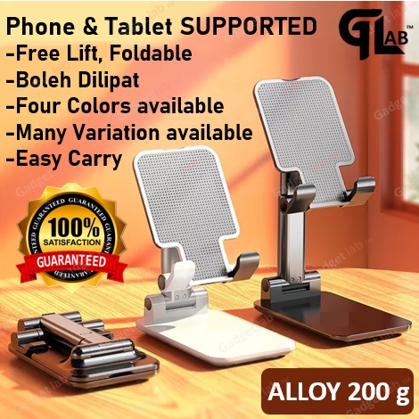 🔥【ALUMINUM】🔥 Universal Desktop Phone Holder Stand Mount Support Tablet Cell Phone Adjustable Portable mobile phone stand