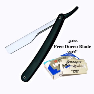 Men Straight Barber Edge Steel Razors Folding Shaving Knife Free 10pcs Dorco Blades