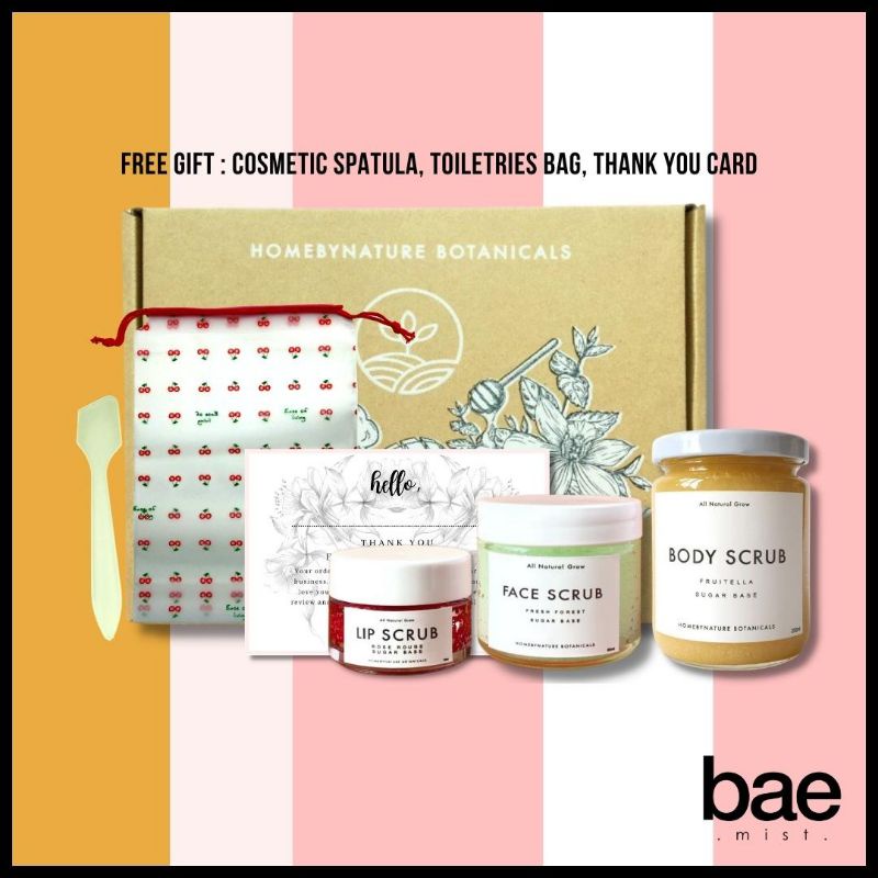 HomeByNature All Scrub Set (Face Scrub,Body Scrub, Lip Scrub) Shopee