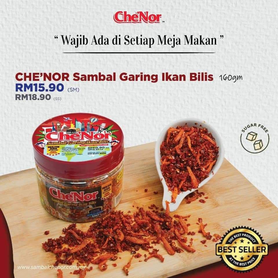 Sambal Bilis Cik Nor Sambal Garing Che Nor Sambal Goreng Kering Sambal Garing Ikan Bilis Sambal Ikan Bilis Sambal Pedas Shopee Malaysia