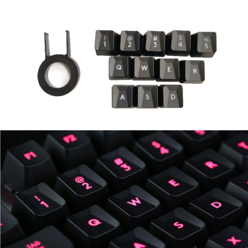 12Pcs Bump Keyboard Caps for Logitech G413 G613 G910 G810 G310 Backlit