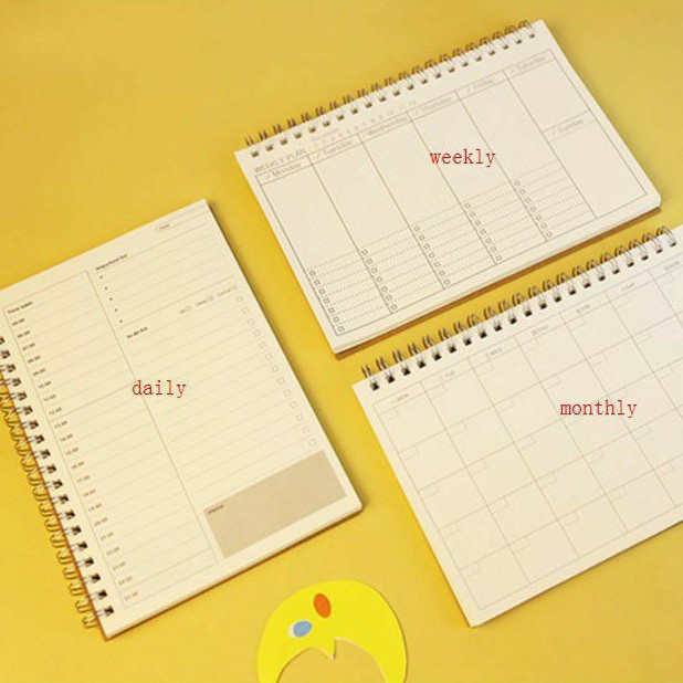 A5 DIY undated Study Project Goal Planner Book Monthly Weekly Daily Agenda Schedule Diary Study Notebook To do list 笔记本