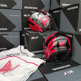 Helmet Kyt Nfj Honda White Black Shopee Malaysia