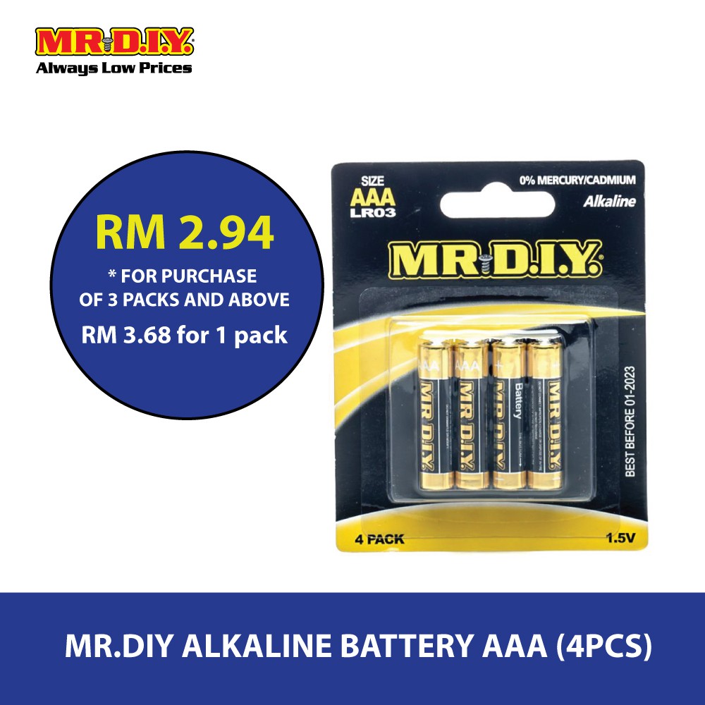 MR.DIY Alkaline Battery AAA (4pcs) Shopee Malaysia