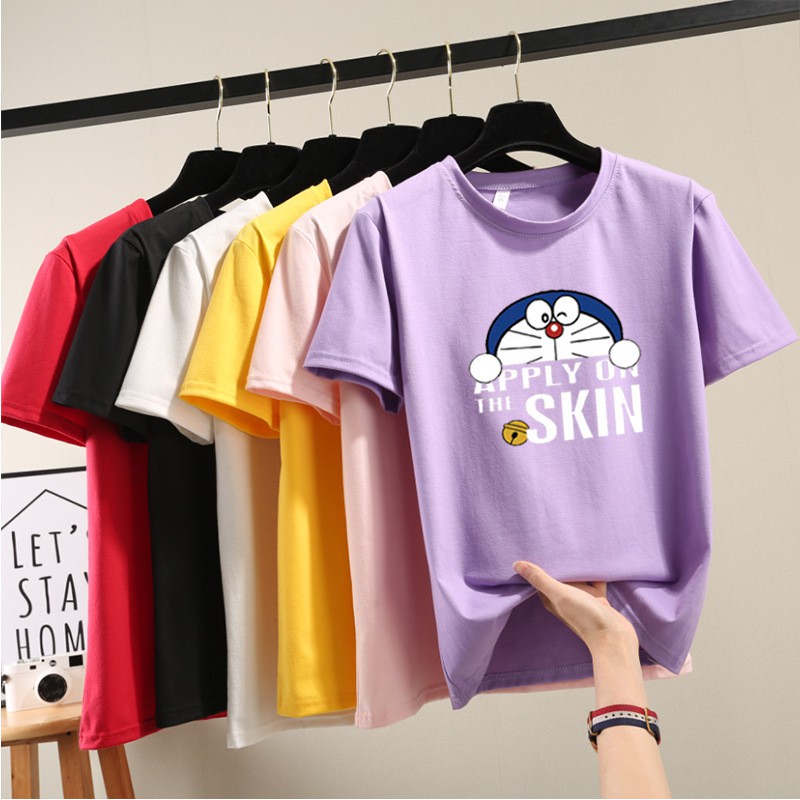 Summer Fashion Women Cartoon Doraemon Printed Tshirt Casual T Shirts