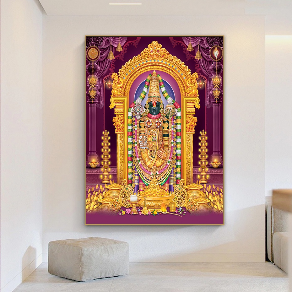 Lord Tirupati Balaji Poster Indian God Religion and Spirituality Canvas Paintings Print Wall Art Pictures Home Decor