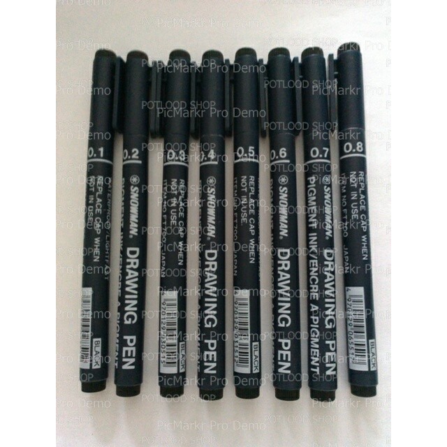 Drawing Pen Snowman Pigment Ink 0 1 Mm 0 8 Mm Shopee Malaysia